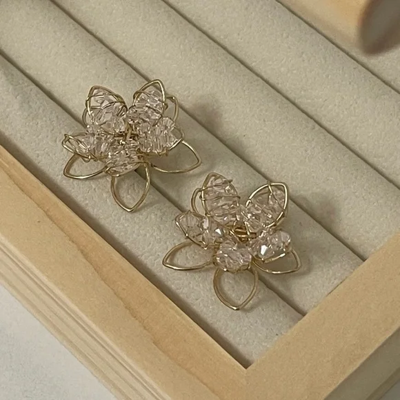 Handmade Floral Earrings - Picture 2 of 2